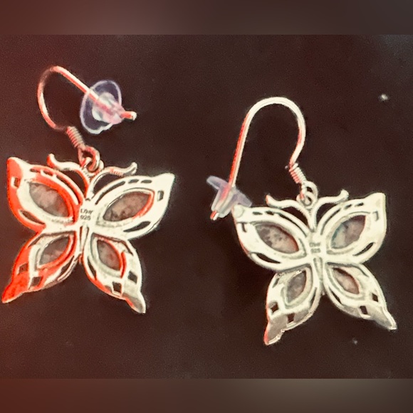 Artisan Crafted White Buffalo Butterfly Earrings in Sterling Silver 7.40 ctw NWT - Picture 5 of 8